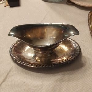 vintage silver gravy boat